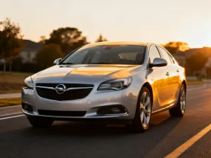 Mechanik z latarką sprawdza stan silnika benzynowego w nowoczesnym Fordzie Focusie w profesjonalnym warsztacie.